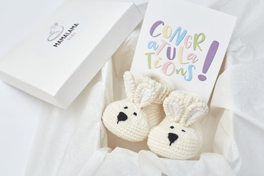 Bunny booties pregnancy gift box
