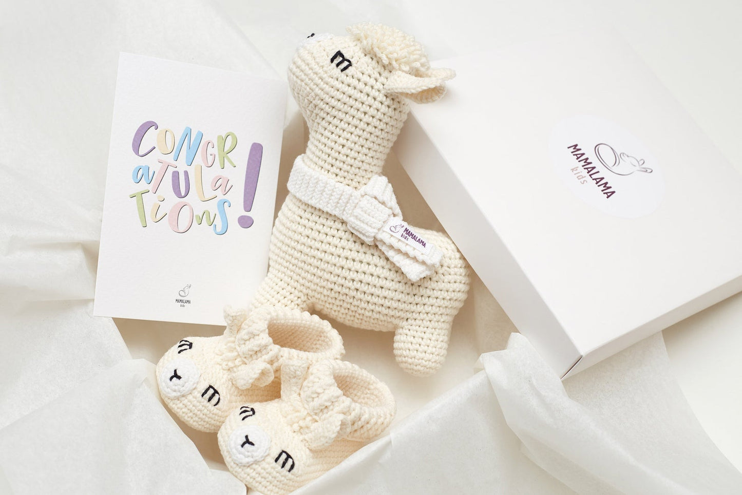 Llama booties pregnancy gift box